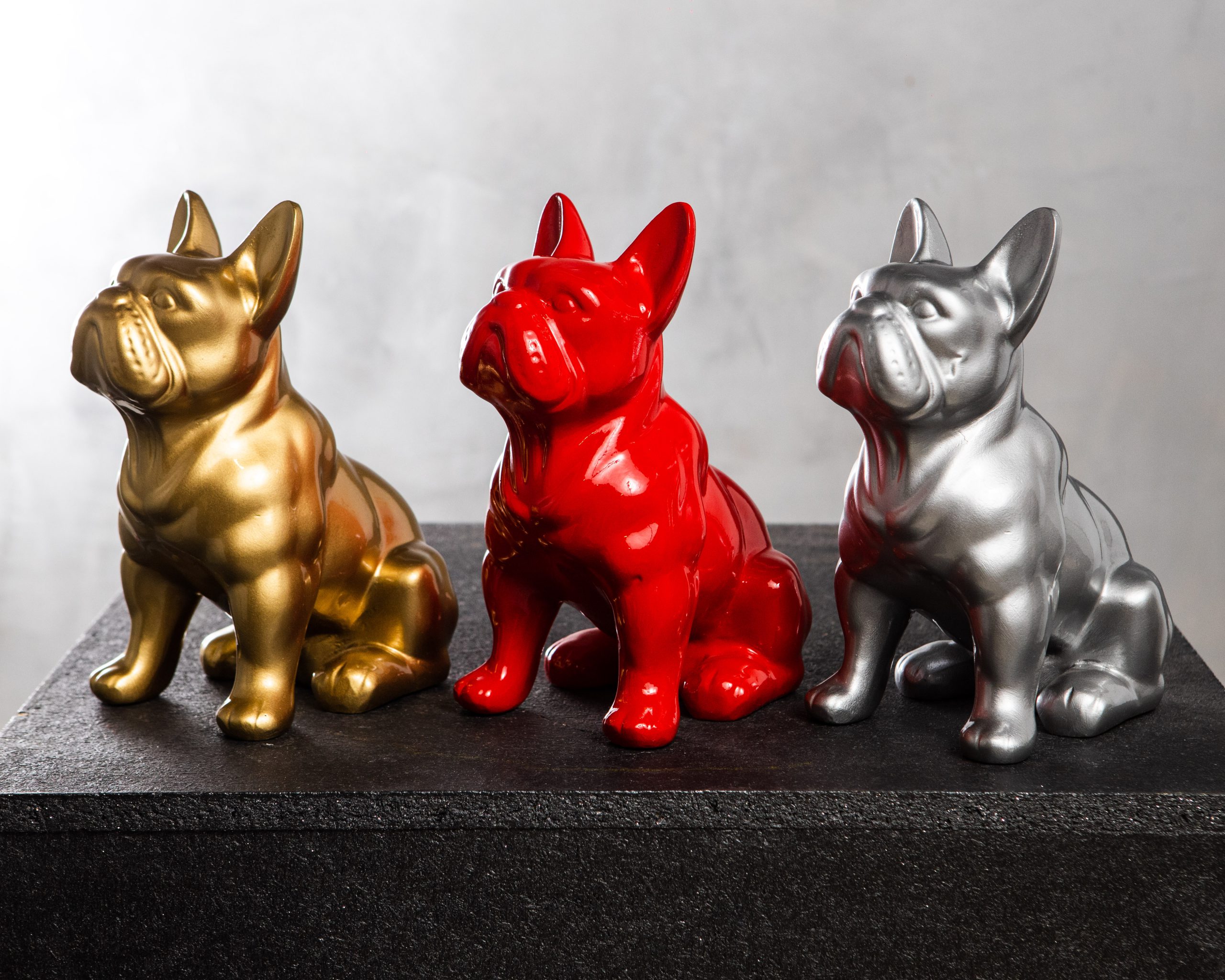 Statua Da Giardino In Pietra Ricostituita – Bulldog Francese Vintage, 37 Cm, 8,5 Kg, Per Esterni